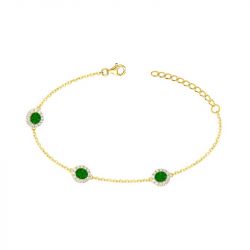 Bracelet femme edora plaqué or et oxydes verts edo76300149 - bracelets-plaque-or - edora - 0