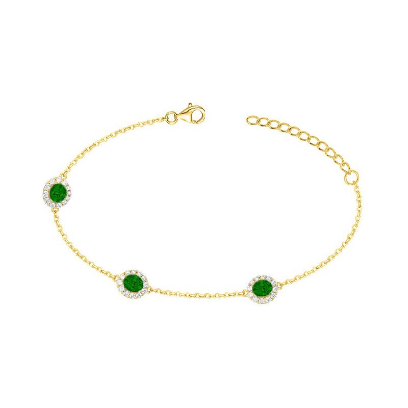 Bracelet femme edora plaqué or et oxydes verts edo76300149 - bracelets-plaque-or - edora