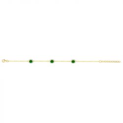 Bracelet femme edora plaqué or et oxydes verts edo76300149 - bracelets-plaque-or - edora - 2
