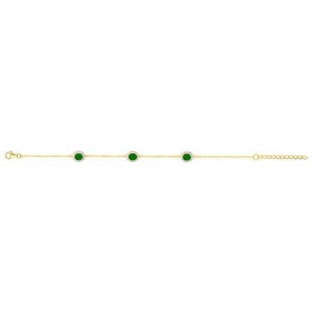 Bracelet femme edora plaqué or et oxydes verts edo76300149 – bracelets plaqué or