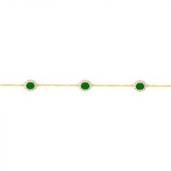 Bracelet femme edora plaqué or et oxydes verts edo76300149 - bracelets-plaque-or - edora - 3