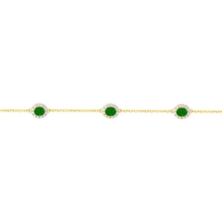 Bracelet femme edora plaqué or et oxydes verts edo76300149 – bracelets plaqué or