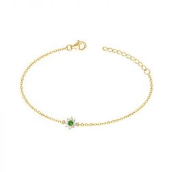 Bracelet femme fleur edora plaqué or et oxydes edo76300154 - bracelets-plaque-or - edora - 0