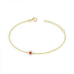 Bracelet femme fleur edora plaqué or et oxydes edo76300155 - bracelets-plaque-or - edora - 0