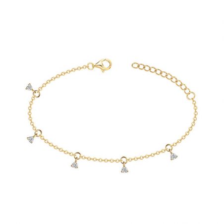 Bracelet or & argent, bracelet plaqué or, bracelet cuir & tissu - bracelets-plaque-or - edora - 1