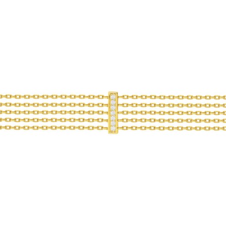 Bracelet femme quatres chaînes edora plaqué or et oxydes edo76300182 – bracelets plaqué or