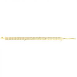 Bracelet femme trois chaînes edora plaqué or et oxydes edo76300181 - bracelets-plaque-or - edora - 1