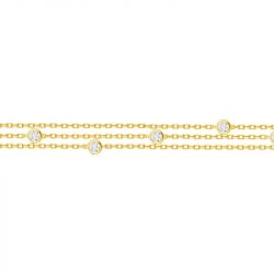 Bracelet femme trois chaînes edora plaqué or et oxydes edo76300181 - bracelets-plaque-or - edora - 2