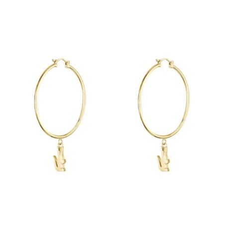 Boucles d'oreilles femme créoles lacoste crocodile acier doré 2040376 – boucles d'oreilles acier