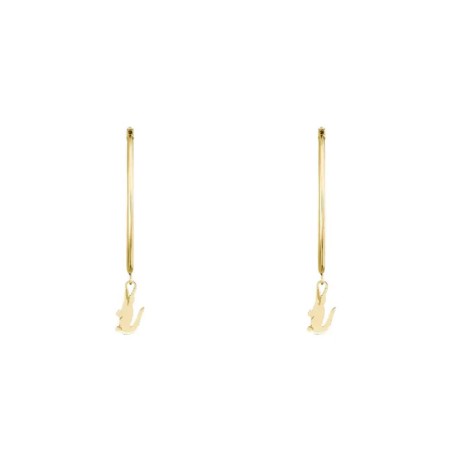 Boucles d'oreilles femme créoles lacoste crocodile acier doré 2040376 – boucles d'oreilles acier