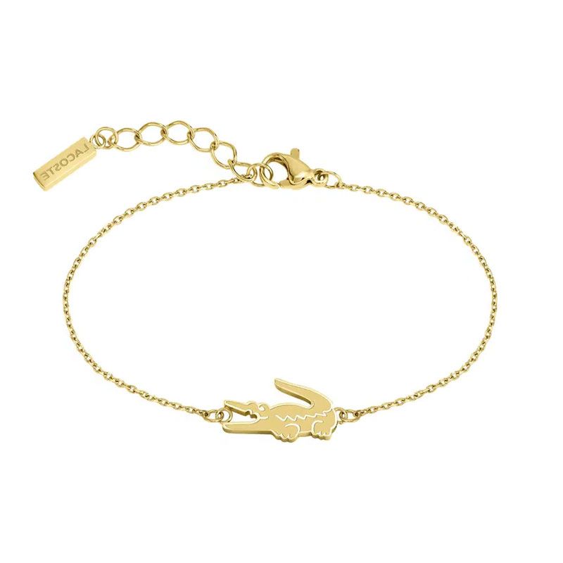 Bracelet femme lacoste crocodile acier doré 2040047 - bracelets-acier - edora