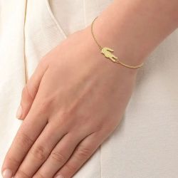 Bracelet femme lacoste crocodile acier doré 2040047 - bracelets-acier - edora - 1