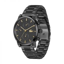 Montre homme chronographe lacoste replay acier noir 2011451 - analogiques - edora - 1