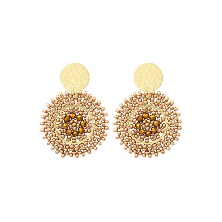 Boucles d’oreilles pendantes argent, or, perles & or blanc femme - pendantes - edora - 1