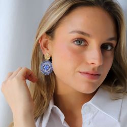 Boucles d'oreilles femme pendantes santibÉ baby espagnola doré et perles baby esp-cham-bo - pendantes - edora - 1