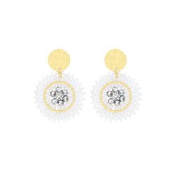 Boucles d'oreilles femme pendantes santibÉ baby espagnola doré et perles baby esp-arge-bo - pendantes - edora - 0