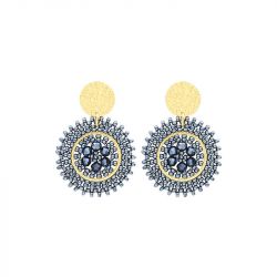 Boucles d'oreilles femme pendantes santibÉ baby espagnola doré et perles baby esp-gris-bo - pendantes - edora - 0