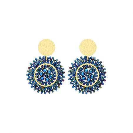 Boucles d’oreilles pendantes argent, or, perles & or blanc femme - pendantes - edora - 1