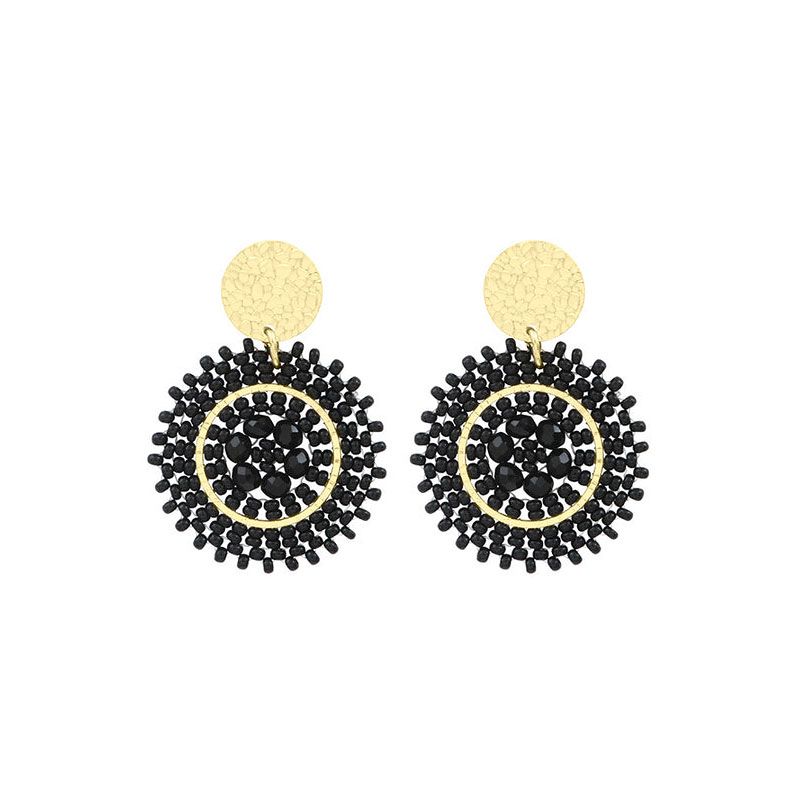 Boucles d'oreilles femme pendantes santibÉ baby espagnola doré et perles baby esp-noir-bo - pendantes - edora