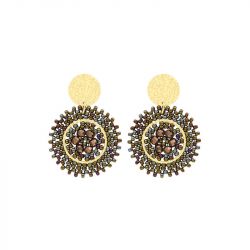 Boucles d'oreilles femme pendantes santibÉ baby espagnola doré et perles baby esp-nois-bo - pendantes - edora - 0