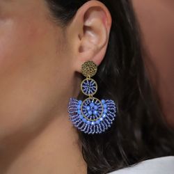 Boucles d'oreilles femme pendantes santibÉ cancun doré et perles cancun-cele-bo - pendantes - edora - 1