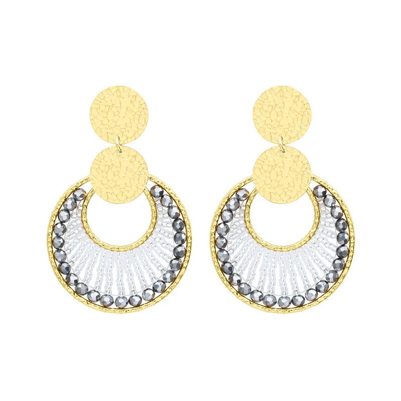 Boucles d'oreilles femme pendantes santibÉ luna métal doré et perles luna-arge-bo - pendantes - edora