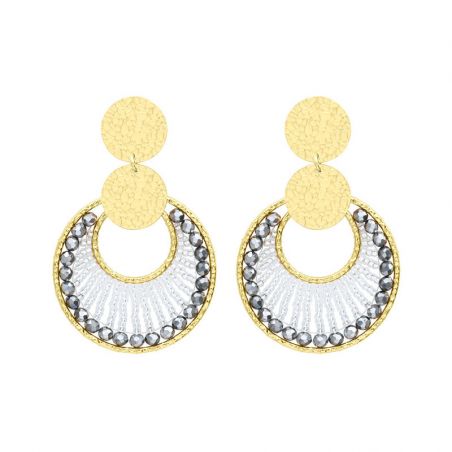 Boucles d’oreilles laiton: créoles laiton & puces d’oreilles - pendantes - edora - 1