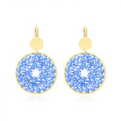 Boucles d'oreilles femme pendantes santibÉ maxi paradis doré et perles paradis-cele-bo - pendantes - edora - 0