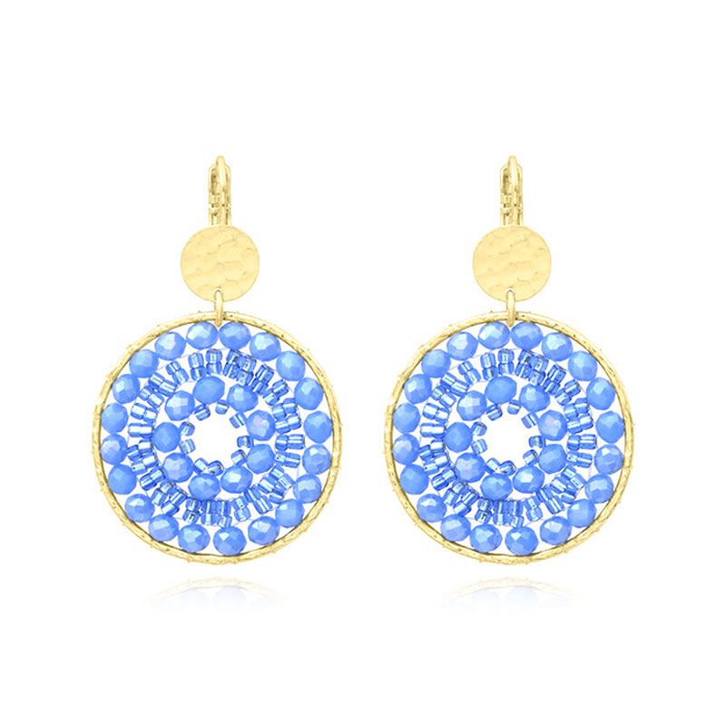 Boucles d'oreilles femme pendantes santibÉ maxi paradis doré et perles paradis-cele-bo - pendantes - edora