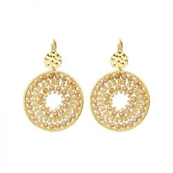 Boucles d'oreilles femme pendantes santibÉ maxi paradis doré et perles paradis-dore-bo - pendantes - edora - 0