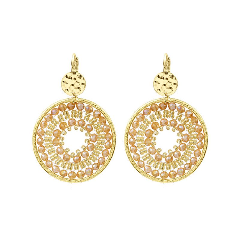 Boucles d'oreilles femme pendantes santibÉ maxi paradis doré et perles paradis-dore-bo - pendantes - edora