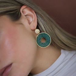 Boucles d'oreilles femme pendantes santibÉ maxi paradis doré et perles paradis-dore-bo - pendantes - edora - 1