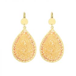 Boucles d'oreilles femme pendantes santibÉ maxi ysé doré et perles yse-dore-bo - pendantes - edora - 0