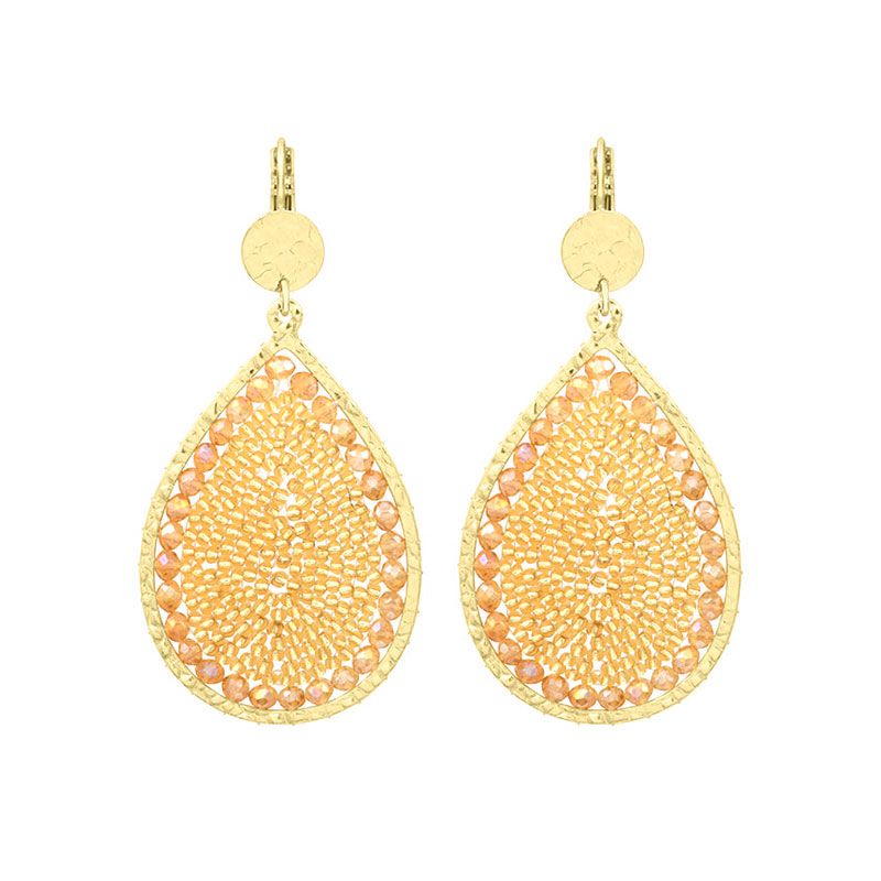 Boucles d'oreilles femme pendantes santibÉ maxi ysé doré et perles yse-dore-bo - pendantes - edora