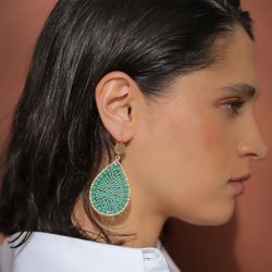 Boucles d'oreilles femme pendantes santibÉ maxi ysé doré et perles yse-dore-bo - pendantes - edora - 1