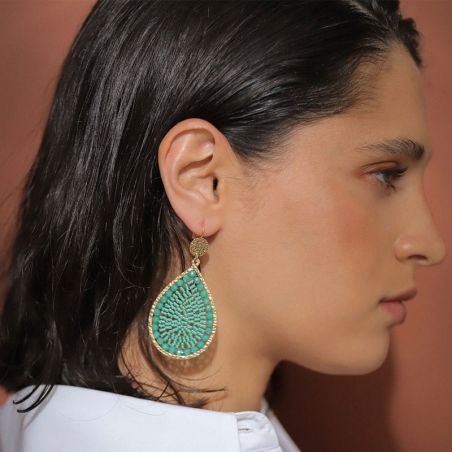 Boucles d’oreilles laiton: créoles laiton & puces d’oreilles - pendantes - edora - 2