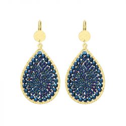 Boucles d'oreilles femme pendantes santibÉ maxi ysé doré et perles yse-mari-bo - pendantes - edora - 0