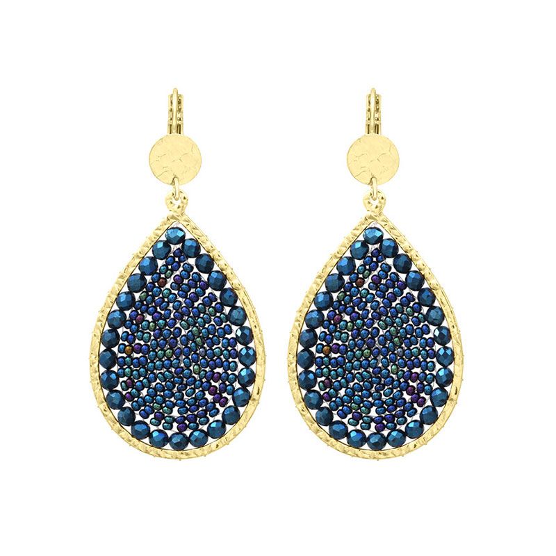 Boucles d'oreilles femme pendantes santibÉ maxi ysé doré et perles yse-mari-bo - pendantes - edora