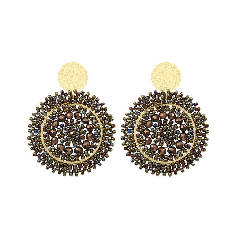 Boucles d'oreilles femme pendantes santibÉ mini espagnola métal doré et perles mini esp-nois-bo - pendantes - edora