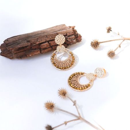 Boucles d’oreilles laiton: créoles laiton & puces d’oreilles (2) - pendantes - edora - 2