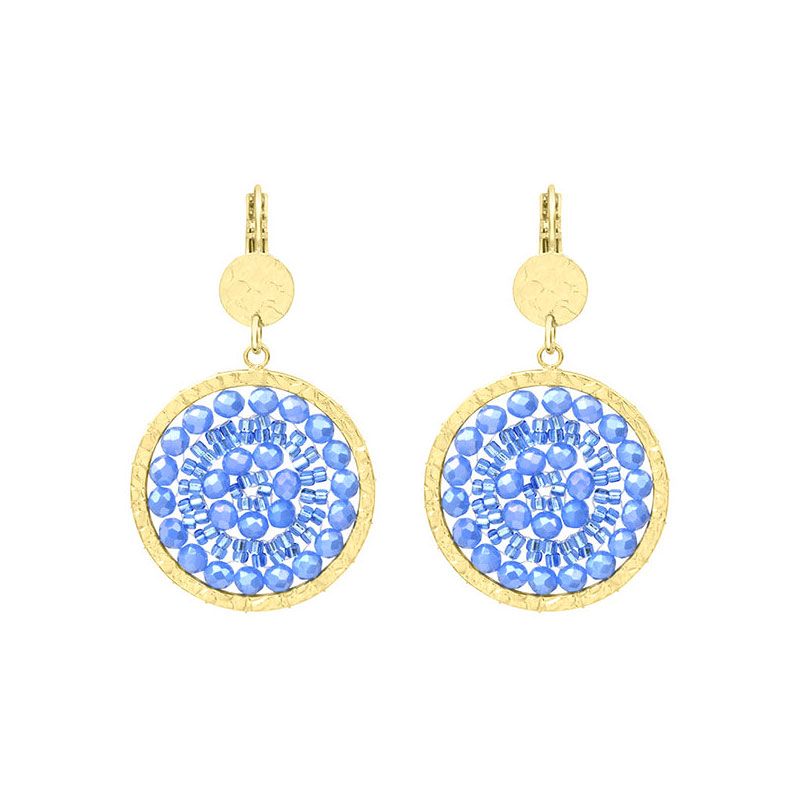 Boucles d'oreilles femme pendantes santibÉ mini solène métal doré et perles mini sol-cele-bo - pendantes - edora