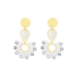 Boucles d'oreilles femme pendantes santibÉ ophélia métal doré et perles ophelia-arge-bo - pendantes - edora - 0