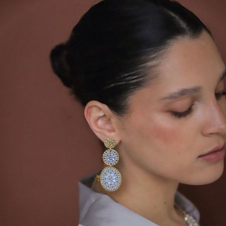 Boucles d’oreilles laiton: créoles laiton & puces d’oreilles (2) - pendantes - edora - 2