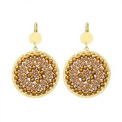 Boucles d'oreilles femme pendantes santibÉ solène doré et perles solene-cele-bo - pendantes - edora - 0