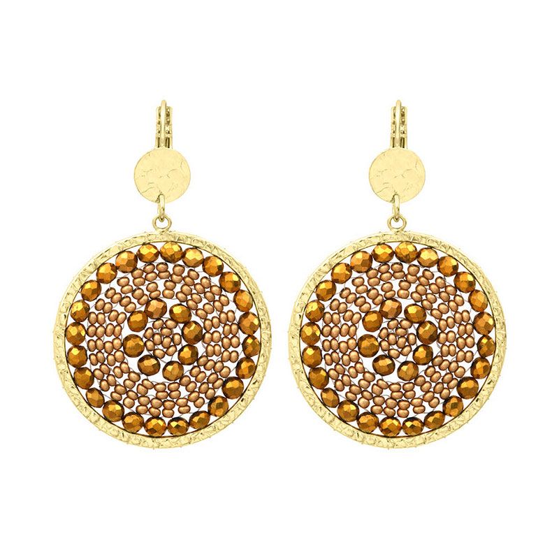 Boucles d'oreilles femme pendantes santibÉ solène doré et perles solene-cele-bo - pendantes - edora