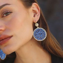 Boucles d'oreilles femme pendantes santibÉ solène doré et perles solene-cele-bo - pendantes - edora - 1