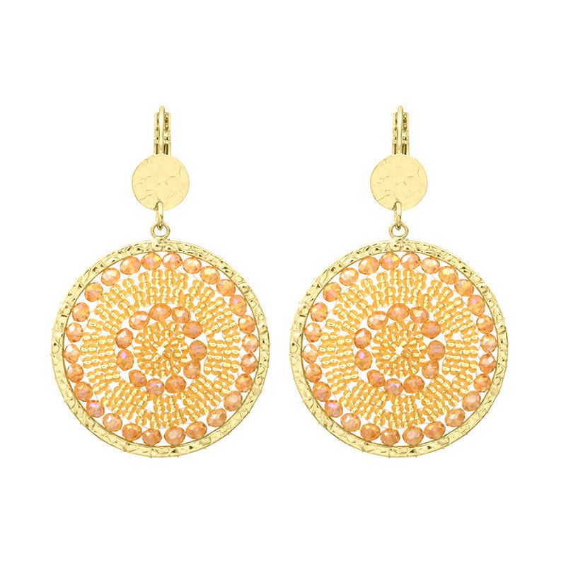 Boucles d'oreilles femme pendantes santibÉ solène doré et perles solene-dore-bo - pendantes - edora