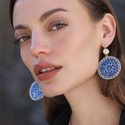 Boucles d'oreilles femme pendantes santibÉ solène doré et perles solene-dore-bo - pendantes - edora - 1