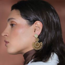 Boucles d'oreilles femme pendantes santibÉ cancun doré et perles cancun-mari-bo - pendantes - edora - 1