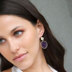 Boucles d'oreilles femme pendantes santibÉ maxi paradis doré et perles paradis-noir-bo - pendantes - edora - 1